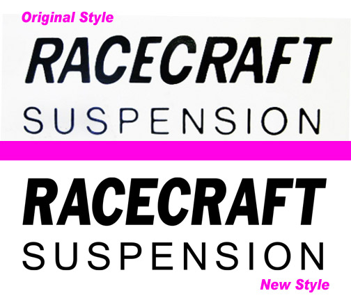 Racecraft Suspension logos. Past and current.