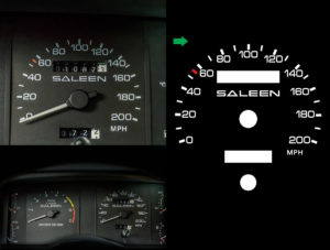 1989-style 200MPH speedometer.